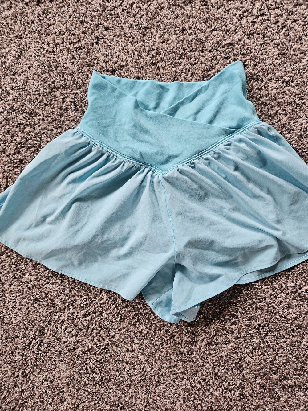 aerie Offline Light Blue High-Waist Flow Athletic Shorts